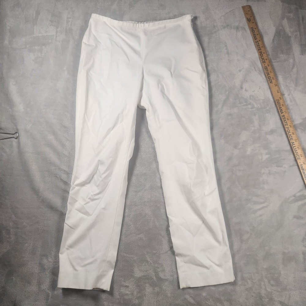 J. McLaughlin Women's Size 2 Straight Leg Cotton Blend Pantsโ White